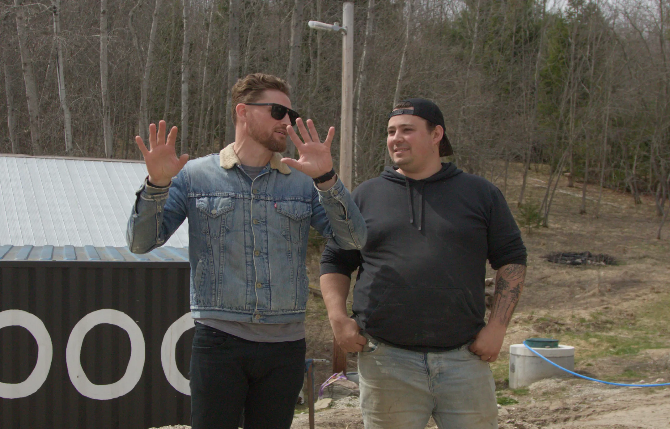 David outdoors with a member of the Supercrew team
